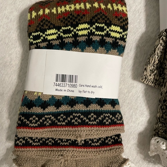 Cozy Knit Leg Warmers Set - Multicolor and Brown - Picture 2 of 3